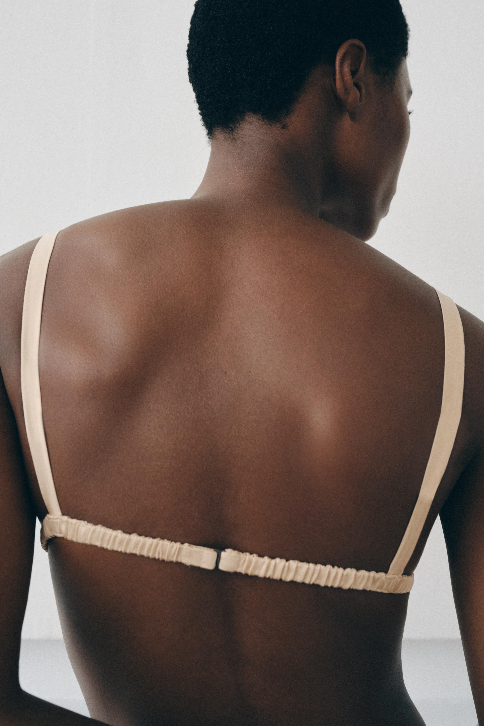 BEADED LACE TRIANGLE BRA